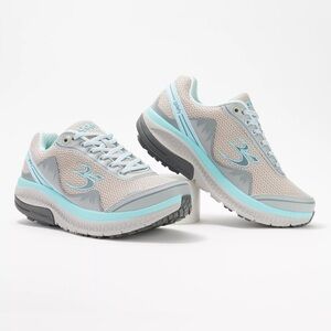 GDEFY VersoShock Orthotic Walking Sneaker Mighty Walk Light Gray/Aqua